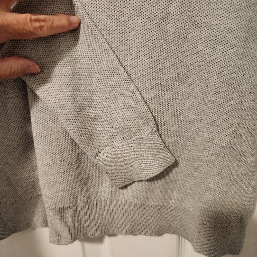 Vineyard Vines Men's 1/4 Zip Sweater Size L‎ Gray Pullover Whale Logo Cotton